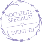 Logo Hochzeitsspezialist Event DJ in Lila